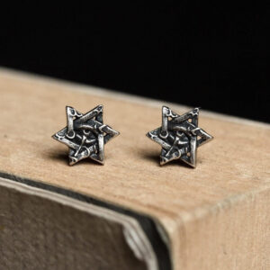 Star Of David All Seeing Eye Sterling Silver Stud Earring