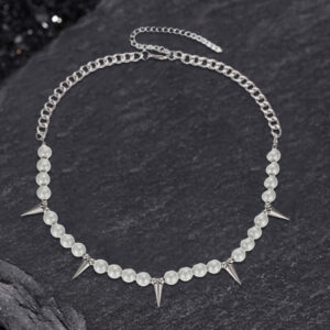 Rivet Pearl Stainless Steel Necklace