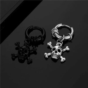 Skull and Cross Bones Earrings (Steel)