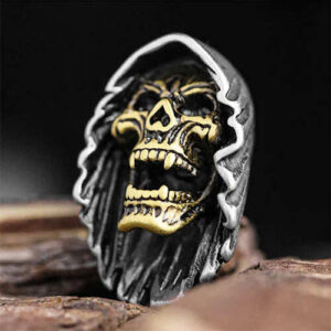 Vintage Gold Skull Stainless Steel Gothic Pendant