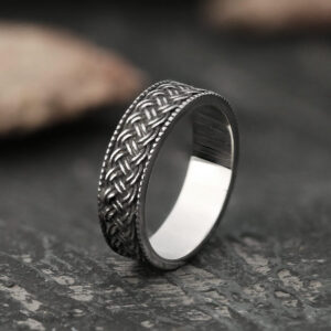 Vintage Braided Textured Stainless Steel Ring