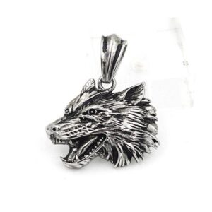 Wolf Head Pendant - Stainless Steel