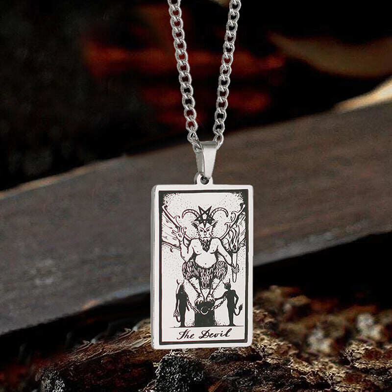 The Devil Major Arcana Tarot Stainless Steel Necklace