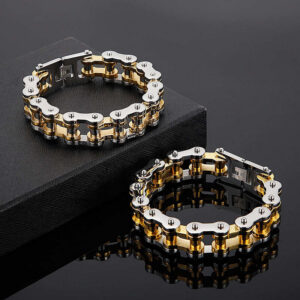 22 mm Gold Ion Plated Motorbike Chain Bracelet