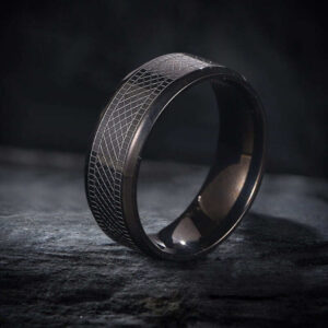 Snake Scale Pattern Stainless Steel Band Ring