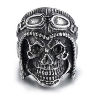 Biker Skull Ring (Steel)