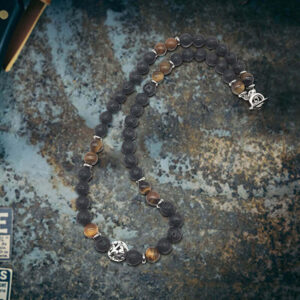 Tiger Eye Stone Stainless Steel Bead Necklace