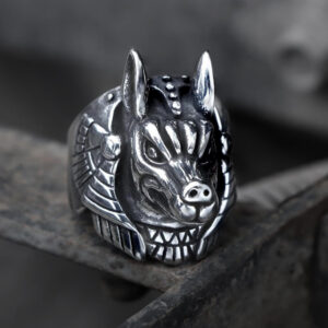 Anubis Egyptian Death God Stainless Steel Ring