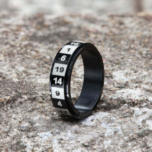 D20 Random Number Stainless Steel Spinner Dice Ring