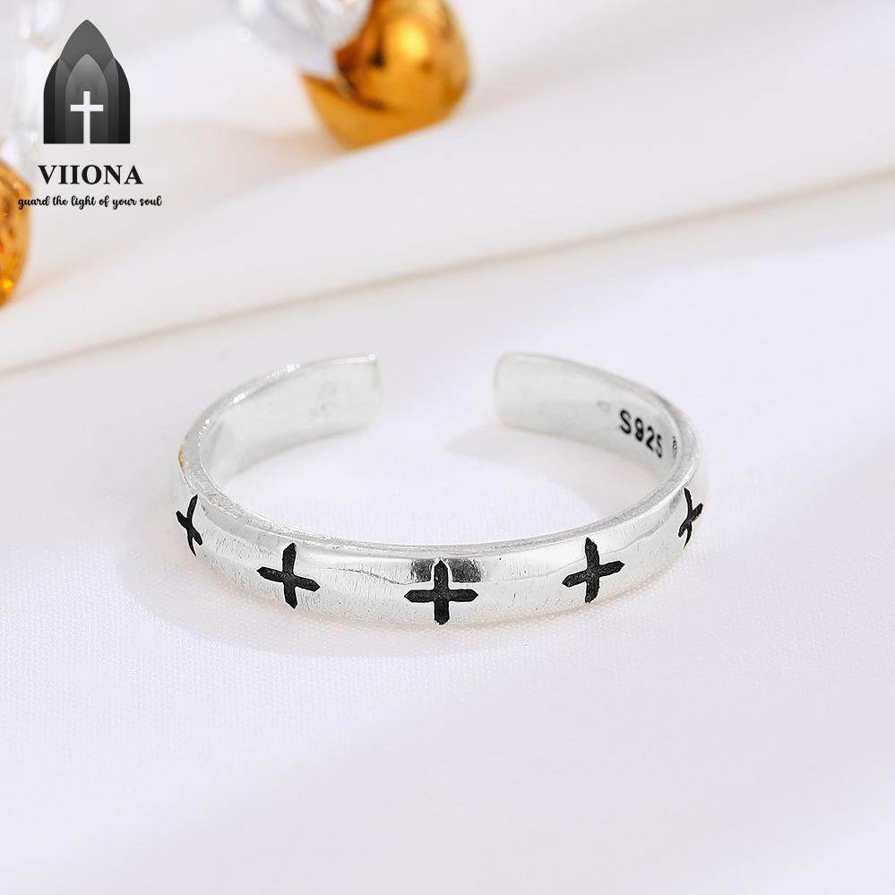 Viiona Vintage Personalized Cross Ring