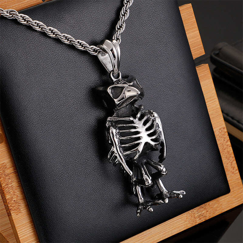 Skeleton Bird Pendant - Stainless Steel - 0185