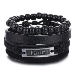 Skull Bracelet Faith (Leather)