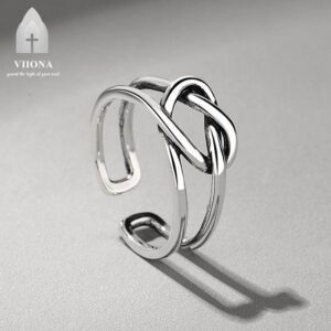 Viiona Heart Cross Vintage Distressed Ring