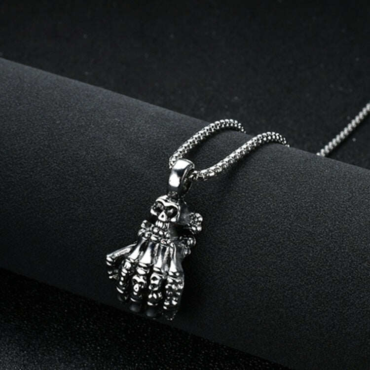 Skeleton Hand Pendant With Skulls - HSSPH2384