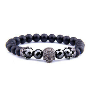 Diamond Skull Bracelet (Pearl)