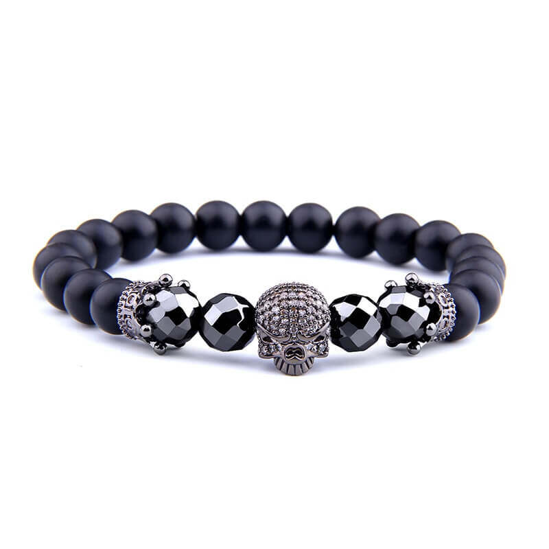 Diamond Skull Bracelet (Pearl)