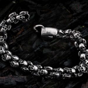 Vintage Stainless Steel Skull Bracelet