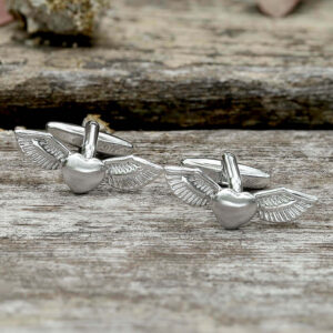 Angel Wings Brass Bullet Back Cufflinks