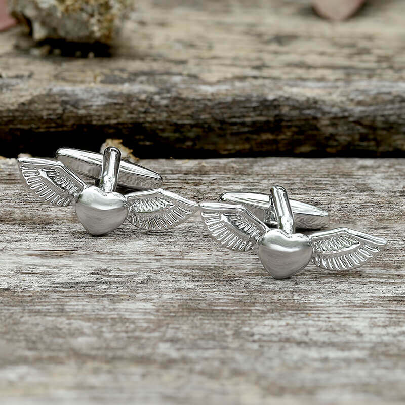 Angel Wings Brass Bullet Back Cufflinks