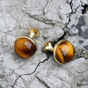 Tiger’s Eye Brass Gemstone Cufflinks