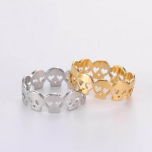 Gothic Heart Skull Ring (Steel)