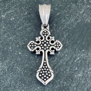 The Queens Cross - Smaller Cross Pendant - Rope Necklace - PEN713
