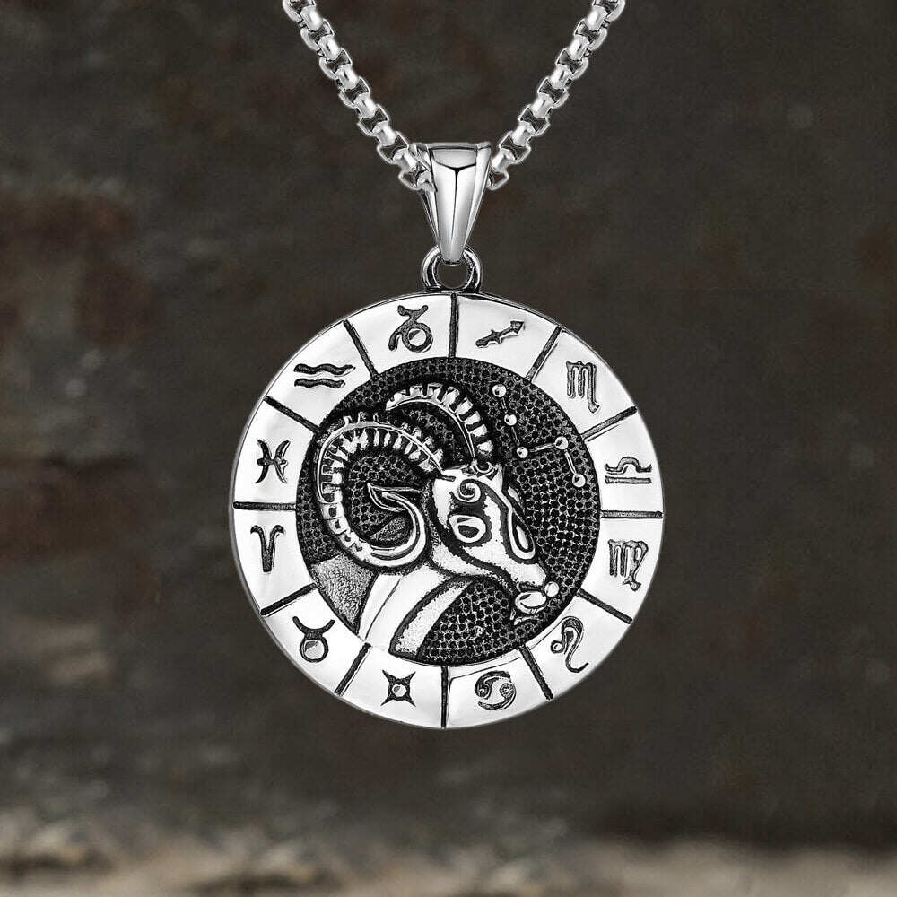 12 Constellation Divination Stainless Steel Pendant