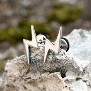 Lightning Stainless Steel Stud Earring