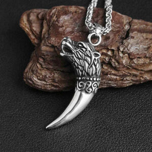 Vintage Wolf Tooth Stainless Steel Pendant