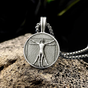 Vitruvius Man Pure Tin Necklace