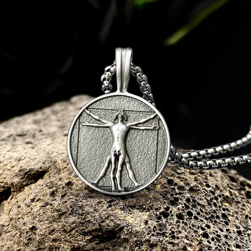 Vitruvius Man Pure Tin Necklace