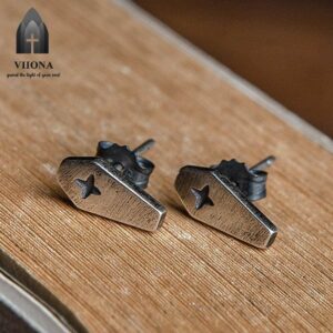 Viiona Death Cross Diamond Stud Earrings