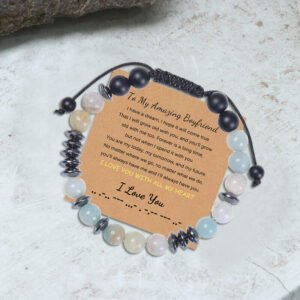 To My Amazing Boyfriend I Love You Morse Code Bracelet