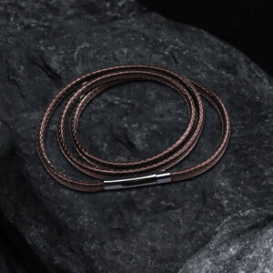 Waterproof Braided Leather Chain Necklace