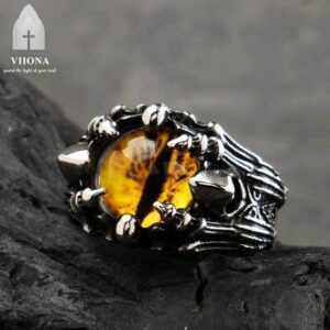 Viiona Devil Eyes Satanic Skull Ring