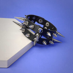 Skull Bracelet Black Gothic (Leather)