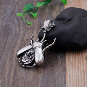 Steampunk Stainless Steel Beetle Pendant - 0179