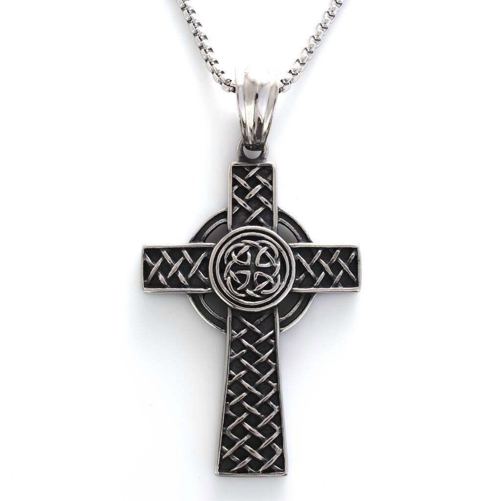 Celtic Stainless Steel Cross Pendant
