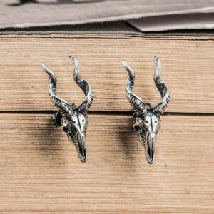 Goat head Sterling Silver Stud Satan Stud Earring