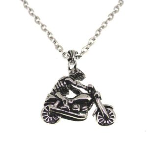 Steel Skeleton Riding Bike Pendant - 4500081