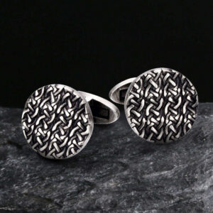 Minimalist Cross Pattern Brass Whale Back Cufflinks